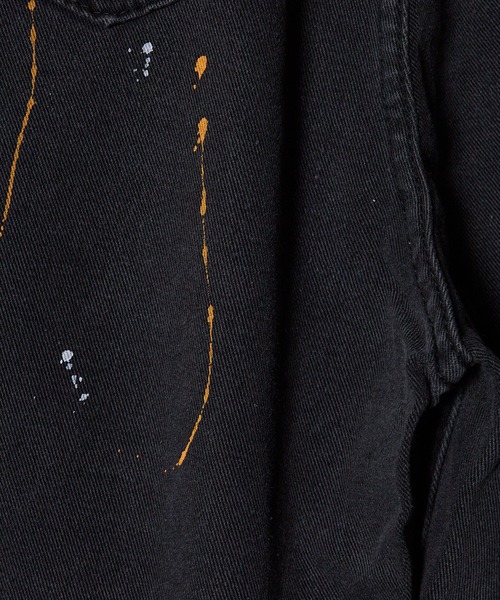 ALL RUNS（オールランズ）の「ダメージペイントデニムハーフパンツ（デニムパンツ・メンズ・ブルー/ブラック・M/L/XL）」の9枚目の写真