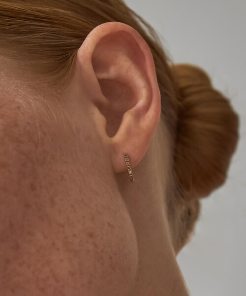 18K ダイヤモンド リバーシブル ピアス K18RBG ダイヤモンド リバーシブル フープピアス（ピアス（両耳