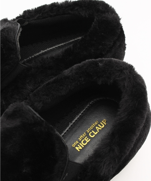 one after another NICE CLAUP（ワンアフターアナザーナイスクラップ）の「【ar12月号掲載 ナイスクラップ】ボアスリッポン（スニーカー・レディース・ブラック/グレー/アイボリー・LARGE/MEDIUM/SMALL）」の11枚目の写真