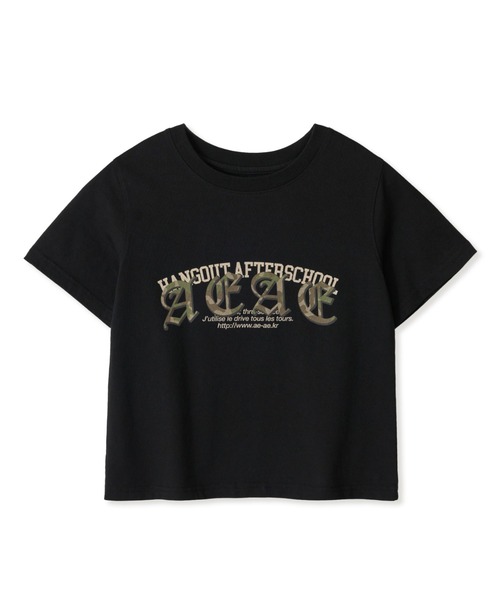 aeae(エーイーエーイー)の「LAYERED GOTHIC LOGO CROP T-SHIRTS(Tシャツ/カットソー・レディース・ブラック/ホワイト/ライトグリーン・FREE)」の3枚目の写真