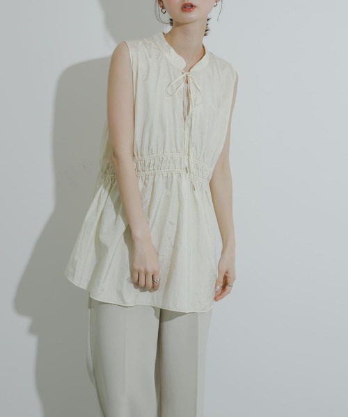 SENSE OF PLACE by URBAN RESEARCH（センスオブプレイスバイアーバンリサーチ）の「2WAYランダムシャーリングブラウス（シャツ/ブラウス・レディース・ブラック/ライトピンク/オフホワイト・ONE）」の5枚目の写真