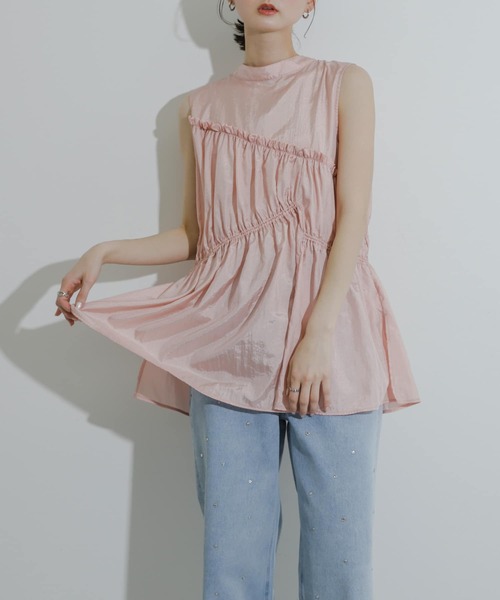 SENSE OF PLACE by URBAN RESEARCH（センスオブプレイスバイアーバンリサーチ）の「2WAYランダムシャーリングブラウス（シャツ/ブラウス・レディース・ブラック/ライトピンク/オフホワイト・ONE）」の12枚目の写真