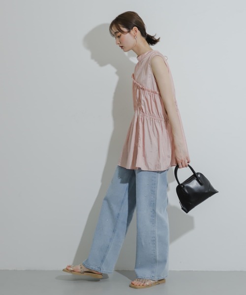 SENSE OF PLACE by URBAN RESEARCH（センスオブプレイスバイアーバンリサーチ）の「2WAYランダムシャーリングブラウス（シャツ/ブラウス・レディース・ブラック/ライトピンク/オフホワイト・ONE）」の16枚目の写真