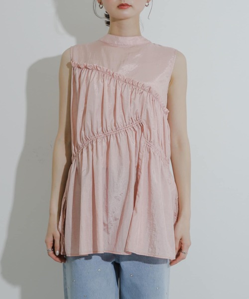 SENSE OF PLACE by URBAN RESEARCH（センスオブプレイスバイアーバンリサーチ）の「2WAYランダムシャーリングブラウス（シャツ/ブラウス・レディース・ブラック/ライトピンク/オフホワイト・ONE）」の18枚目の写真