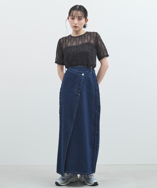 paravion（パラビオン）の「シアーウェーブコンパクトトップス（Tシャツ/カットソー・レディース・ブラック/グレー・FREE）」の20枚目の写真