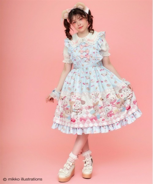 アクシーズファム　kawaii mikkoコラボ　ジャンパースカート水色 アクシーズファム kawaii mikkoコラボ ジャンパースカート水色
