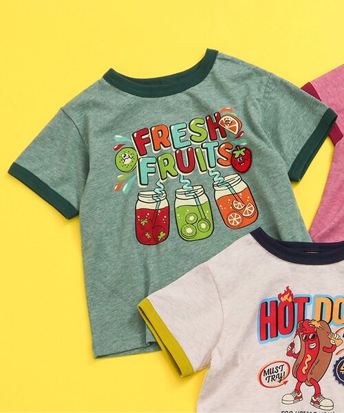 BREEZE(ブリーズ)の「FES! POPアートTシャツ(Tシャツ/カットソー・キッズ・アイボリー/グリーン/レッド・80/90/100/110/120/130/140)」の1枚目の写真