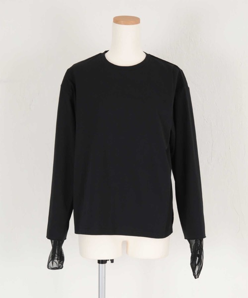 titivate（ティティベイト）の「シアードッキングロングスリーブTシャツ（Tシャツ/カットソー・レディース・ベージュ/オフホワイト/ブラック・FREE）」の16枚目の写真