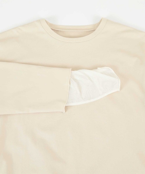 titivate（ティティベイト）の「シアードッキングロングスリーブTシャツ（Tシャツ/カットソー・レディース・ベージュ/オフホワイト/ブラック・FREE）」の19枚目の写真