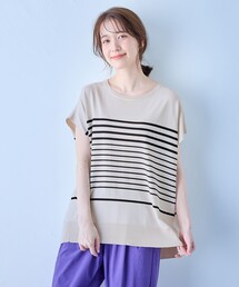 any Fam（エニィファム）の「【洗濯機可/接触冷感/UVカット/アンチピリング】フレンチスリーブニットプルオーバー（ニット/セーター）」