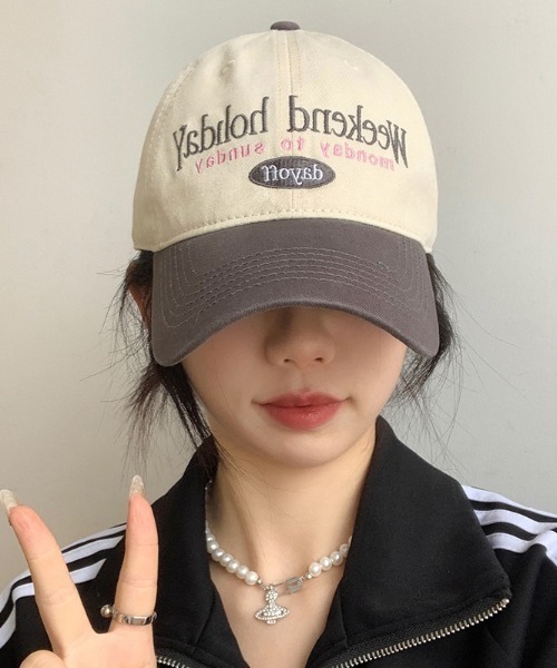 gossip！ロサンゼルス（ゴシップロサンゼルス）の「バイカラーロゴキャップ（キャップ・レディース・ブラック/グレー・FREE）」の7枚目の写真