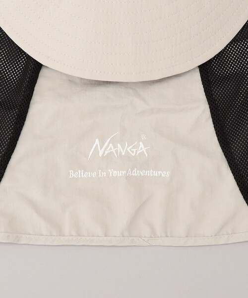 NANGA（ナンガ）の「NANGA/ナンガ NYLON TUSSER SUNSHADE HAT / ナイロンタッサー サンシェードハット（ハット・メンズ・ブラック/ナチュラル/オレンジ/ラベンダー/ブルーグリーン・ONE SIZE）」の9枚目の写真