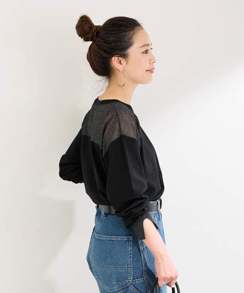 B.C STOCK（ベーセーストック）の「ヨークシアープルオーバー（ニット/セーター・レディース・グリーン/ブラック/チャコールグレー・FREE）」の6枚目の写真