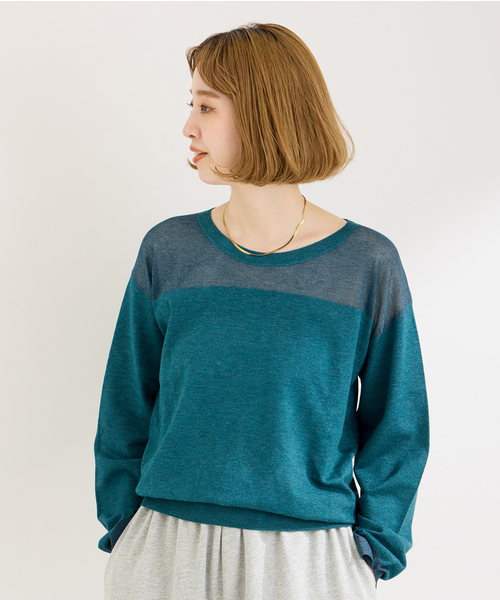 B.C STOCK（ベーセーストック）の「ヨークシアープルオーバー（ニット/セーター・レディース・グリーン/ブラック/チャコールグレー・FREE）」の21枚目の写真
