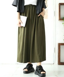 スカート（グリーン・カーキ/緑色系・ライン柄）ファッション