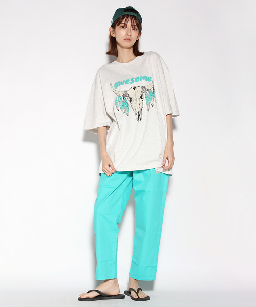 ALDIES（アールディーズ）の「Awesome Big T / オーサムビッグT（Tシャツ/カットソー・メンズ・グリーン/ライトブルー/オフホワイト・FREE）」の4枚目の写真