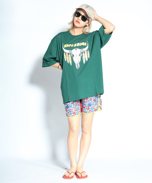 ALDIES（アールディーズ）の「Awesome Big T / オーサムビッグT（Tシャツ/カットソー・メンズ・グリーン/ライトブルー/オフホワイト・FREE）」の21枚目の写真