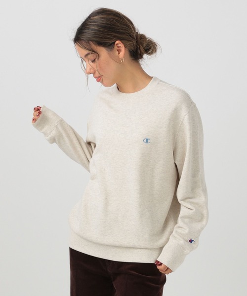 Champion（チャンピオン）の「【Champion】[長いシーズン着られる裏毛素材]刺繍スウェット（スウェット・レディース・オフホワイト/グレー/ナチュラル/グリーン/パープル/オレンジ・FREE）」の4枚目の写真