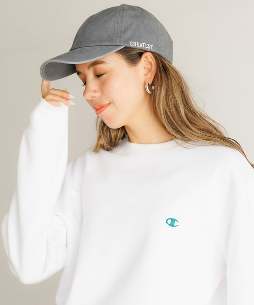 Champion（チャンピオン）の「【Champion】[長いシーズン着られる裏毛素材]刺繍スウェット（スウェット・レディース・オフホワイト/グレー/ナチュラル/グリーン/パープル/オレンジ・FREE）」の9枚目の写真