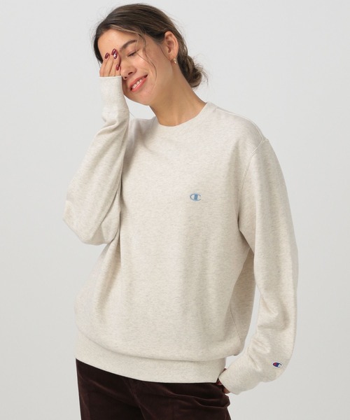 Champion（チャンピオン）の「【Champion】[長いシーズン着られる裏毛素材]刺繍スウェット（スウェット・レディース・オフホワイト/グレー/ナチュラル/グリーン/パープル/オレンジ・FREE）」の13枚目の写真