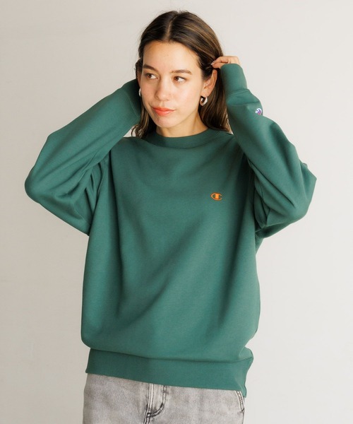 Champion（チャンピオン）の「【Champion】[長いシーズン着られる裏毛素材]刺繍スウェット（スウェット・レディース・オフホワイト/グレー/ナチュラル/グリーン/パープル/オレンジ・FREE）」の14枚目の写真