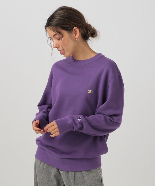 Champion（チャンピオン）の「【Champion】[長いシーズン着られる裏毛素材]刺繍スウェット（スウェット・レディース・オフホワイト/グレー/ナチュラル/グリーン/パープル/オレンジ・FREE）」の16枚目の写真