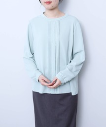 fleur by mint breeze（フルールバイミントブリーズ）の「【L～5L 大きいサイズ】ピンタックボトルネックブラウス（シャツ/ブラウス）」