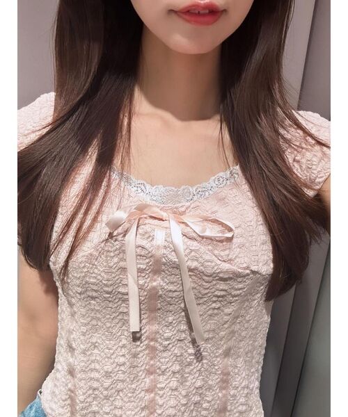 EATME（イートミー）の「バレエリボンノースリーブ（Tシャツ/カットソー・レディース・ピンク/アイボリー/グレー/ブラック・FREE）」の9枚目の写真