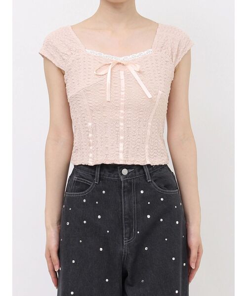 EATME（イートミー）の「バレエリボンノースリーブ（Tシャツ/カットソー・レディース・ピンク/アイボリー/グレー/ブラック・FREE）」の15枚目の写真