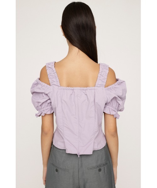 SLY(スライ)の「SHOULDER OPEN SQ PUFF TOPS ショルダー オープン スクエア パフ トップス(シャツ/ブラウス・レディース・アイボリー/ライトブラック/ライトパープル・FREE)」の13枚目の写真