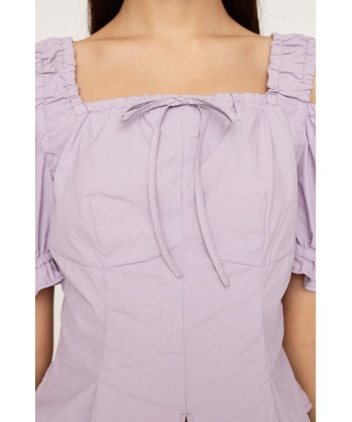 SLY(スライ)の「SHOULDER OPEN SQ PUFF TOPS ショルダー オープン スクエア パフ トップス(シャツ/ブラウス・レディース・アイボリー/ライトブラック/ライトパープル・FREE)」の14枚目の写真