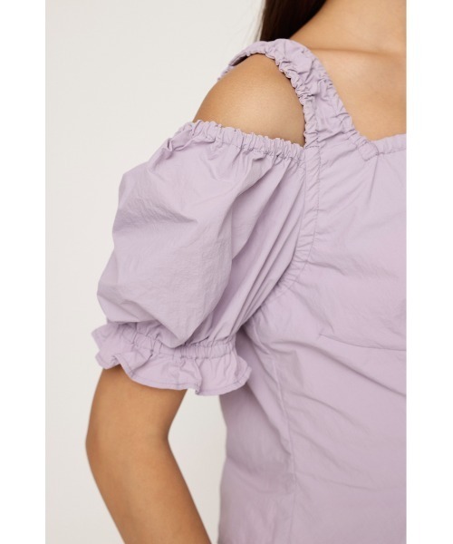 SLY(スライ)の「SHOULDER OPEN SQ PUFF TOPS ショルダー オープン スクエア パフ トップス(シャツ/ブラウス・レディース・アイボリー/ライトブラック/ライトパープル・FREE)」の15枚目の写真