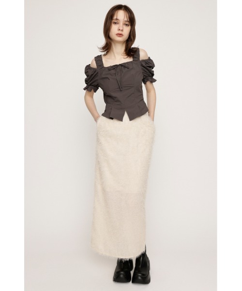 SLY(スライ)の「SHOULDER OPEN SQ PUFF TOPS ショルダー オープン スクエア パフ トップス(シャツ/ブラウス・レディース・アイボリー/ライトブラック/ライトパープル・FREE)」の4枚目の写真