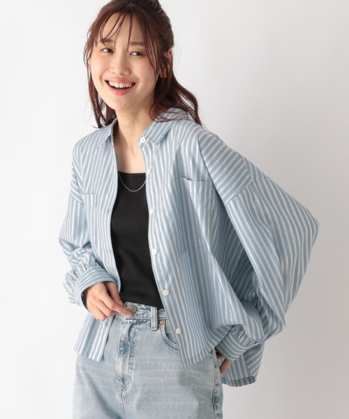 GLOBAL WORK(グローバルワーク)の「365日マイスタイルクロップドシャツ/115542(シャツ/ブラウス・レディース・ミント/ネイビー系8/ネイビー系9/ブルー系その他3/ブルー系7/スモークピンク・FREE)」の1枚目の写真
