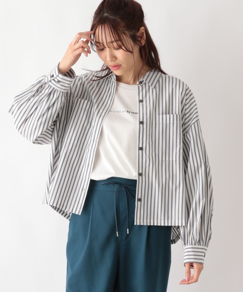 セール】365日マイスタイルクロップドシャツ/115542（シャツ/ブラウス