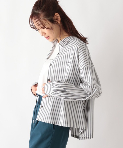 セール】365日マイスタイルクロップドシャツ/115542（シャツ/ブラウス