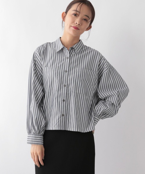 GLOBAL WORK(グローバルワーク)の「365日マイスタイルクロップドシャツ/115542(シャツ/ブラウス・レディース・ミント/ネイビー系8/ネイビー系9/ブルー系その他3/ブルー系7/スモークピンク・FREE)」の22枚目の写真