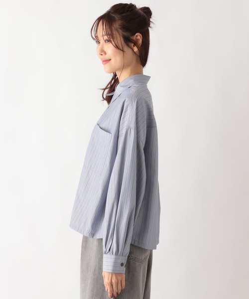 GLOBAL WORK(グローバルワーク)の「365日マイスタイルクロップドシャツ/115542(シャツ/ブラウス・レディース・ミント/ネイビー系8/ネイビー系9/ブルー系その他3/ブルー系7/スモークピンク・FREE)」の11枚目の写真