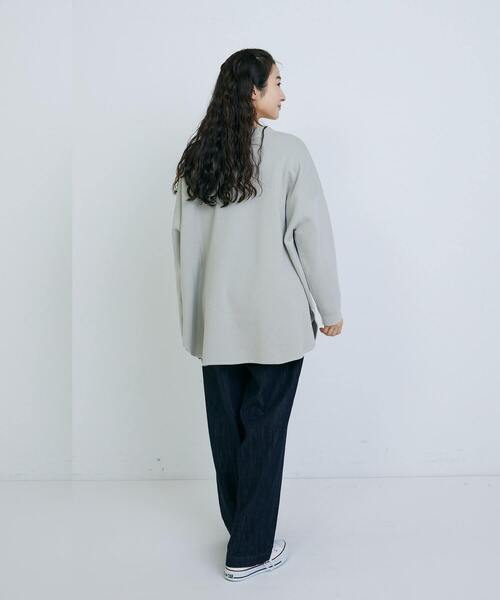 conges payes ADIEU TRISTESSE(コンジェ ペイエ アデュートリステス)の「◆ミラノリブポンチョプルオーバー(ニット/セーター・レディース・グレイッシュベージュ/ブラック/グレー・FREE)」の9枚目の写真