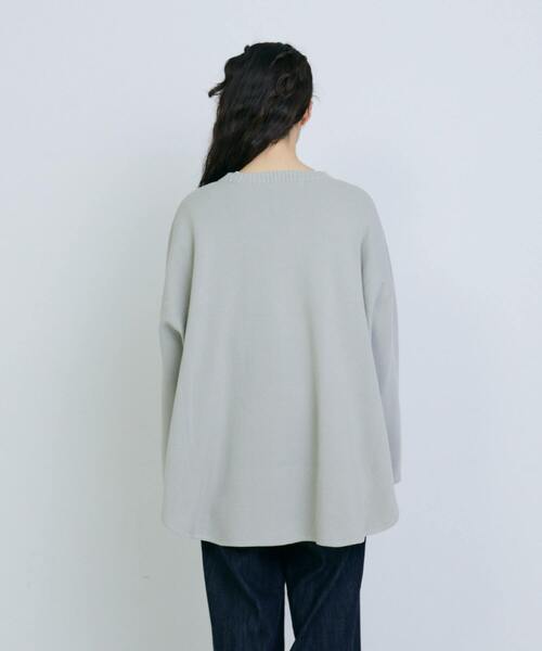 conges payes ADIEU TRISTESSE(コンジェ ペイエ アデュートリステス)の「◆ミラノリブポンチョプルオーバー(ニット/セーター・レディース・グレイッシュベージュ/ブラック/グレー・FREE)」の12枚目の写真