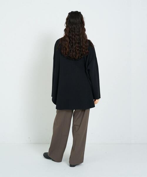 conges payes ADIEU TRISTESSE(コンジェ ペイエ アデュートリステス)の「◆ミラノリブポンチョプルオーバー(ニット/セーター・レディース・グレイッシュベージュ/ブラック/グレー・FREE)」の15枚目の写真