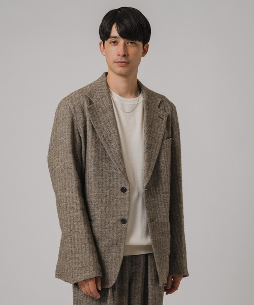 m's braque（エムズブラック）の「Ms BRAQUE for BOUCLE リネンウールヘリンボン 2B ジャケット（テーラードジャケット・メンズ・カーキ・42/40/38）」の7枚目の写真