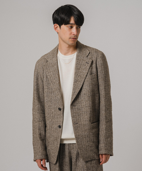 m's braque（エムズブラック）の「Ms BRAQUE for BOUCLE リネンウールヘリンボン 2B ジャケット（テーラードジャケット・メンズ・カーキ・42/40/38）」の8枚目の写真