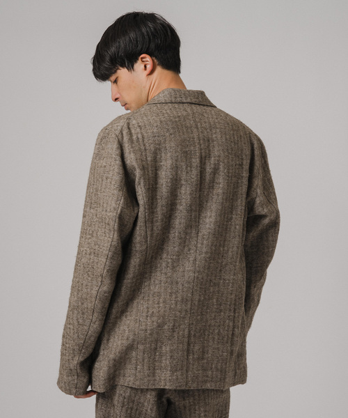 m's braque（エムズブラック）の「Ms BRAQUE for BOUCLE リネンウールヘリンボン 2B ジャケット（テーラードジャケット・メンズ・カーキ・42/40/38）」の10枚目の写真