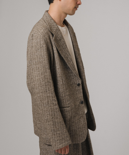 m's braque（エムズブラック）の「Ms BRAQUE for BOUCLE リネンウールヘリンボン 2B ジャケット（テーラードジャケット・メンズ・カーキ・42/40/38）」の11枚目の写真