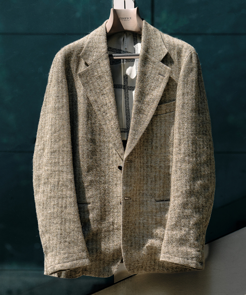 m's braque（エムズブラック）の「Ms BRAQUE for BOUCLE リネンウールヘリンボン 2B ジャケット（テーラードジャケット・メンズ・カーキ・42/40/38）」の17枚目の写真