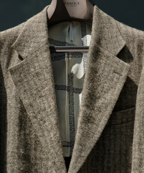 m's braque（エムズブラック）の「Ms BRAQUE for BOUCLE リネンウールヘリンボン 2B ジャケット（テーラードジャケット・メンズ・カーキ・42/40/38）」の19枚目の写真