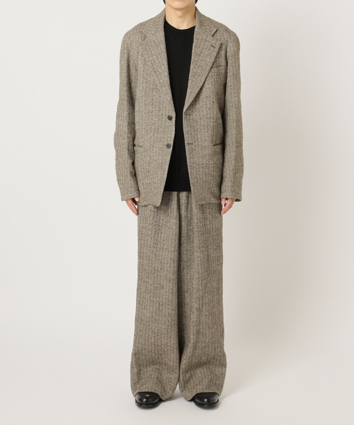 m's braque（エムズブラック）の「Ms BRAQUE for BOUCLE リネンウールヘリンボン 2B ジャケット（テーラードジャケット・メンズ・カーキ・42/40/38）」の20枚目の写真