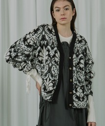 Vintage jacquard ラメシャギーカーディガン