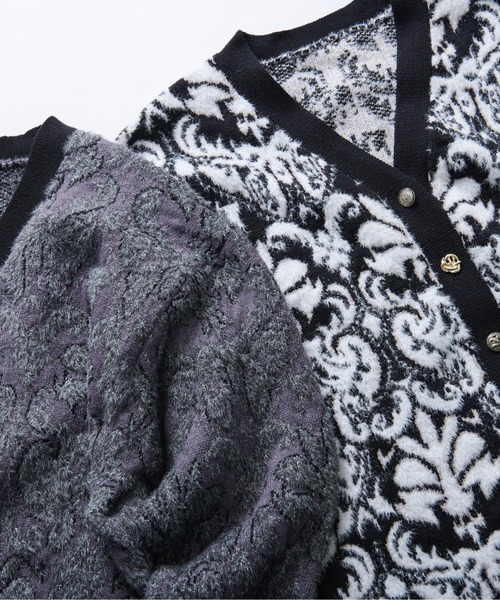 セール】Vintage jacquard ラメシャギーカーディガン（カーディガン
